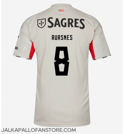 Benfica Fredrik Aursnes #8 Vieraspaita 2025-26 Lyhythihainen Benfica Fredrik Aursnes #8 Vieraspaita 2025-26 Lyhythihainen